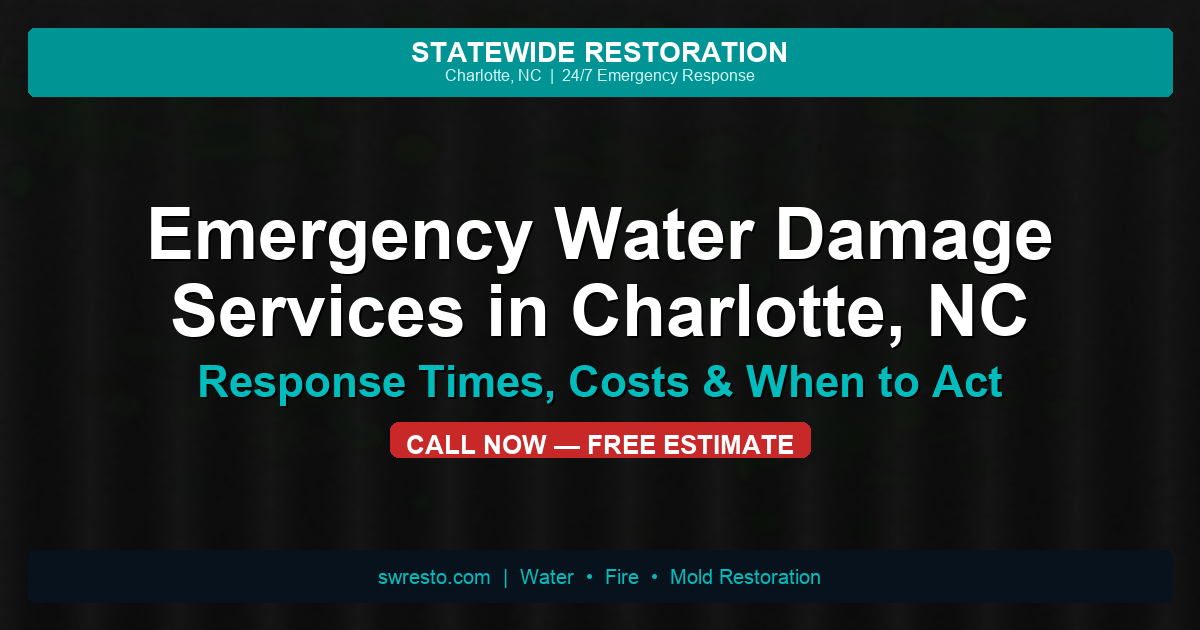 Emergency Water Damage Services in Charlotte, NC: Response Times, Costs, and When to Act